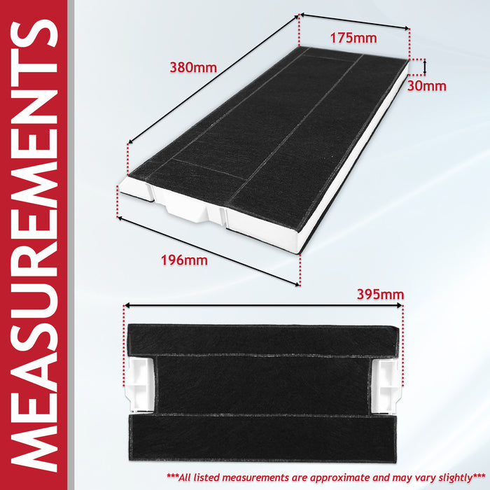 Carbon Filter for Neff Cooker Hood Vent D4672X0 D4692X0 D4972X0 00434229 (395mm x 196mm x 30mm)