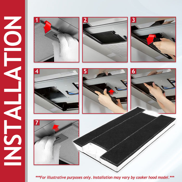 Carbon Filter for Neff Cooker Hood Vent D4672X0 D4692X0 D4972X0 00434229 (395mm x 196mm x 30mm)