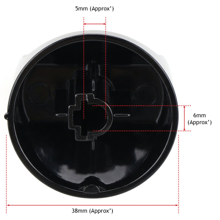 Oven Knob Switch Black for HOTPOINT Main Cooker Control