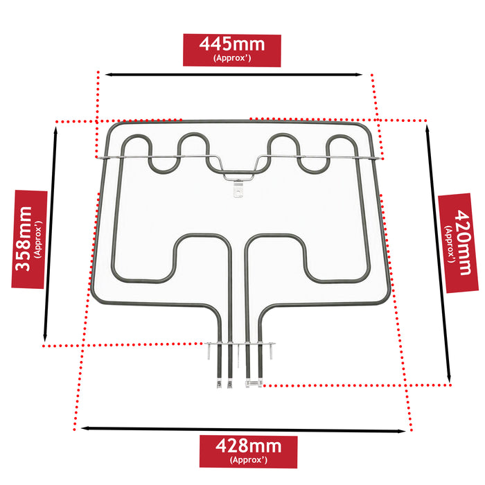 Grill Element for AEG Oven 2700w 1000w + 1700w Top Upper Dual Heating 3570797047
