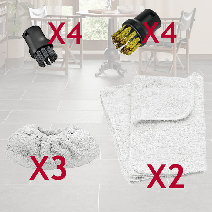 Terry Covers + Brushes for Karcher SC1 SC2 SC3 SC4 SC5 SC6 K1 SI Steam Cleaner