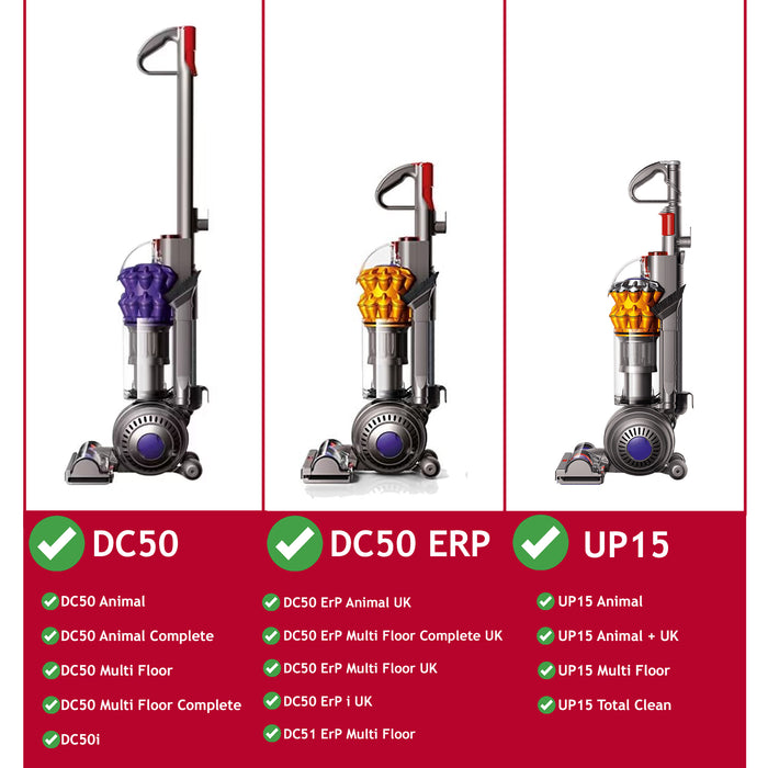 Short Internal Hose for Dyson DC50 Vacuum Cleaner Silver / Red 964708-02 Type