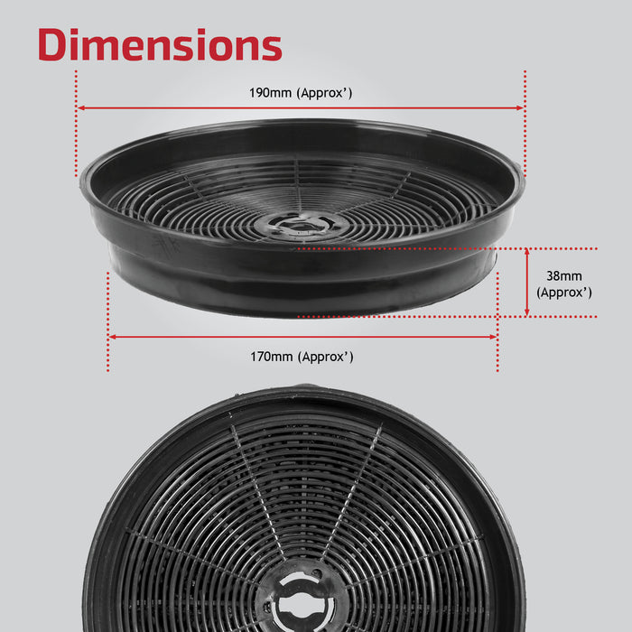 Carbon Charcoal Vent Filter for B&Q Cata Designair Cooke & Lewis Cooker Extractor Hood