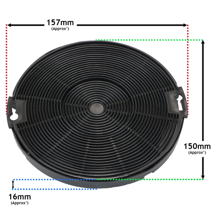 Carbon Filters for Beko Cooker Hood Vent Fan Charcoal Filter 9197059543 x 2