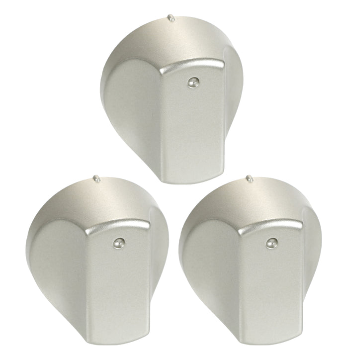 Hot-Ari ix Control Knob Switch for Hotpoint Oven Cooker (Silver, Pack of 3)