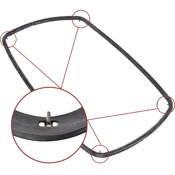 Main Rubber Door Seal with Corner Fixing Clips for Creda Oven Cookers (445mm x 350mm)