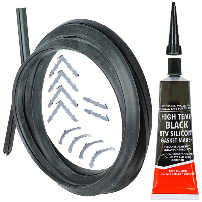Universal 3 & 4 Sided Silicone Oven Cooker Door Seal Kit (With Glue Sealant)