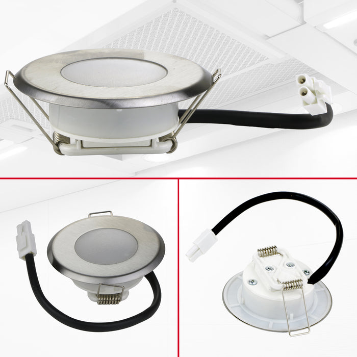 LED Light for Electrolux 73.5mm Cooker Hood Extractor Vent Lamp Bulb Units (Pack of 2, Silver, 1.6W, 220V)