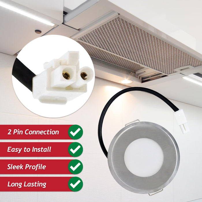 LED Light for Electrolux 73.5mm Cooker Hood Extractor Vent Lamp Bulb Unit (Silver, 1.6W, 220V)