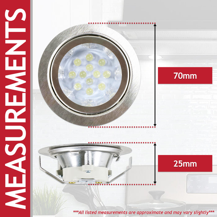 LED Light for Lamona 70mm Cooker Hood Extractor Vent Lamp Bulb Unit (Silver, 1.5W, 12V DC)