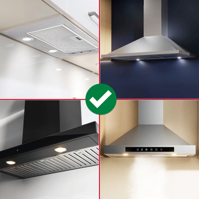 LED Light for AEG 70mm Cooker Hood Extractor Vent Lamp Bulb Unit (Silver, 1.5W, 12V DC)