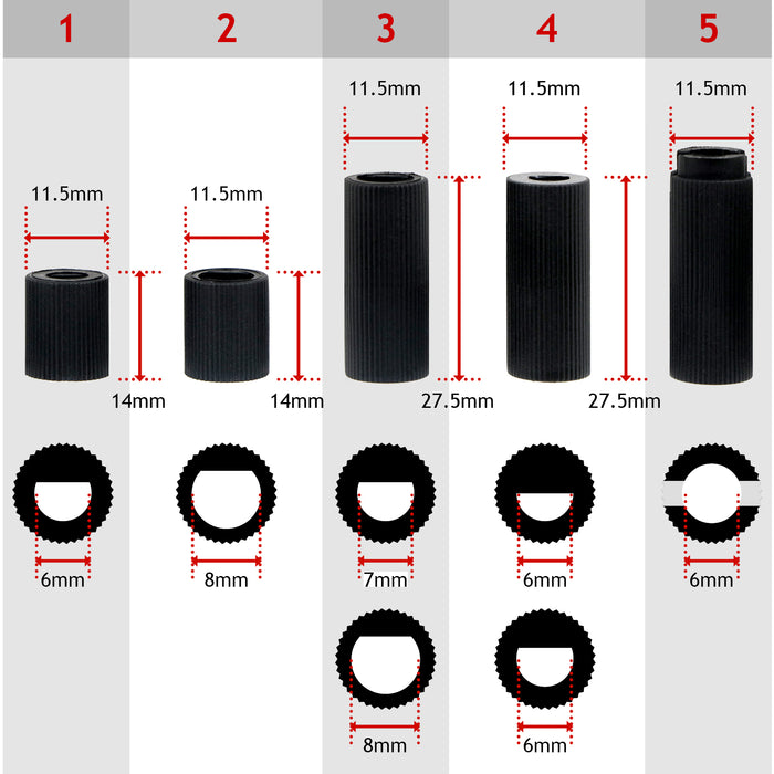 Universal Cooker Oven Hob Black Control Knobs & Adaptors X 4