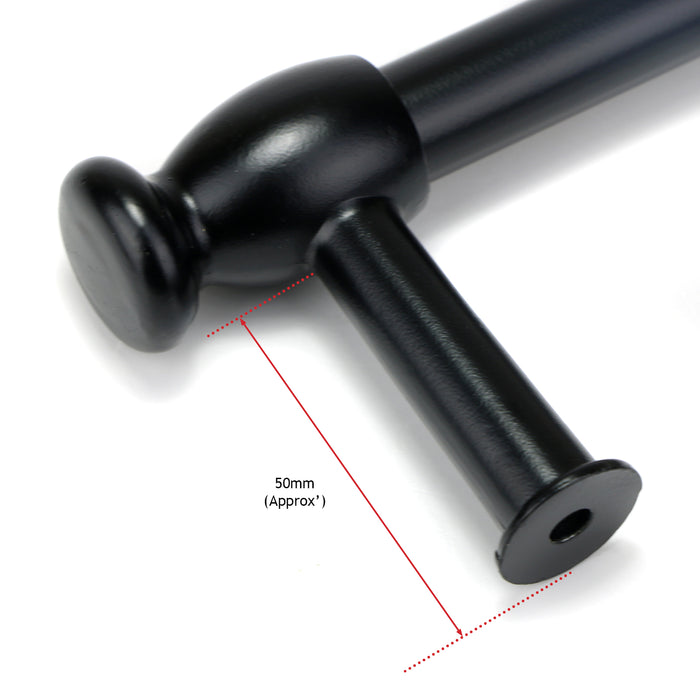 Oven Cooker Door Handle / Towel Rail Universal 'Cut to Size' (Black)