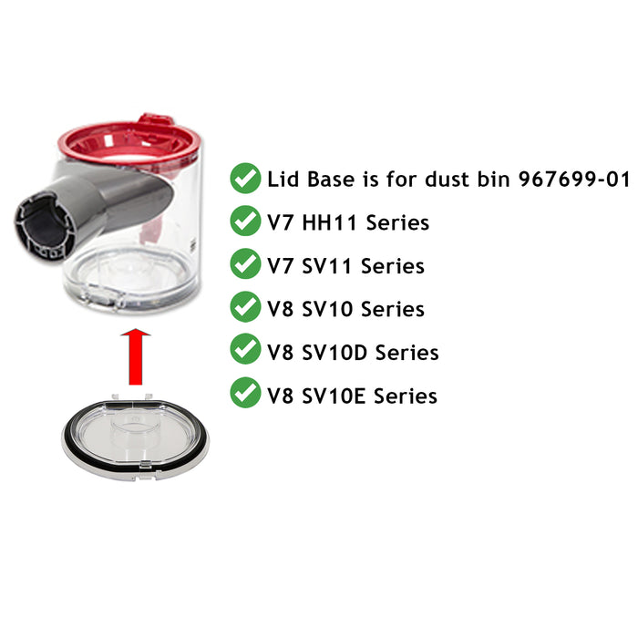 Dirt Bin Lid Base for Dyson V7 V8 SV10 SV11 Animal Absolute Motorhead Vacuum