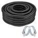 Corrugated Flexible Garden Fish Pond Marine Boat Hose Tube Pipe + 2 Clamp Clips (15m Length x 32mm Diameter)