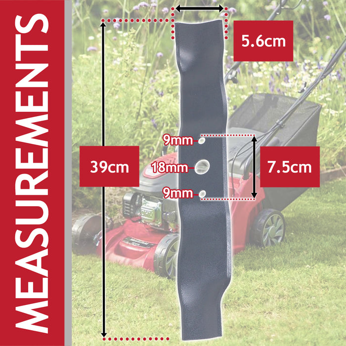 Metal Blade for Mountfield HP41 HP164 SP41 SP164 HP414 SP414 M411PD Lawnmower (39cm)