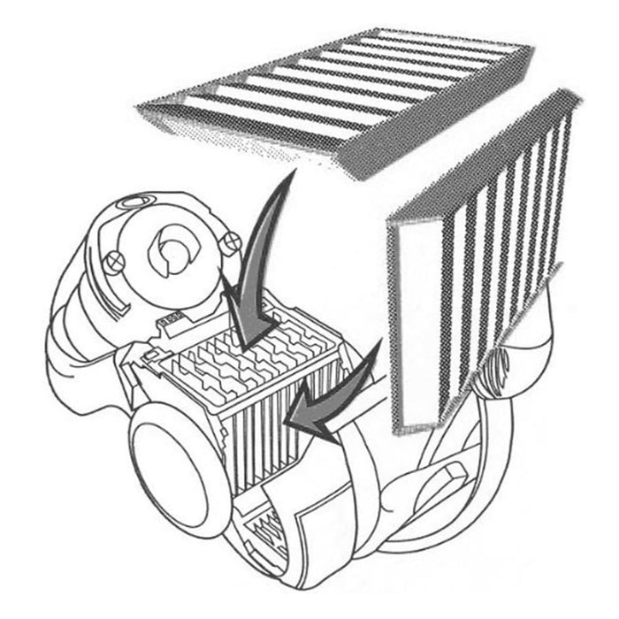 Washable H Level Filters for Dyson DC02 Vacuum Cleaners (Blue, Pack of 2)