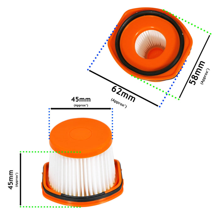 2 x Filters for Shark WandVac 2-in-1 WV362UKT WV362RGUKT WV362BLUKT Pet Cordless Vacuum Cleaner