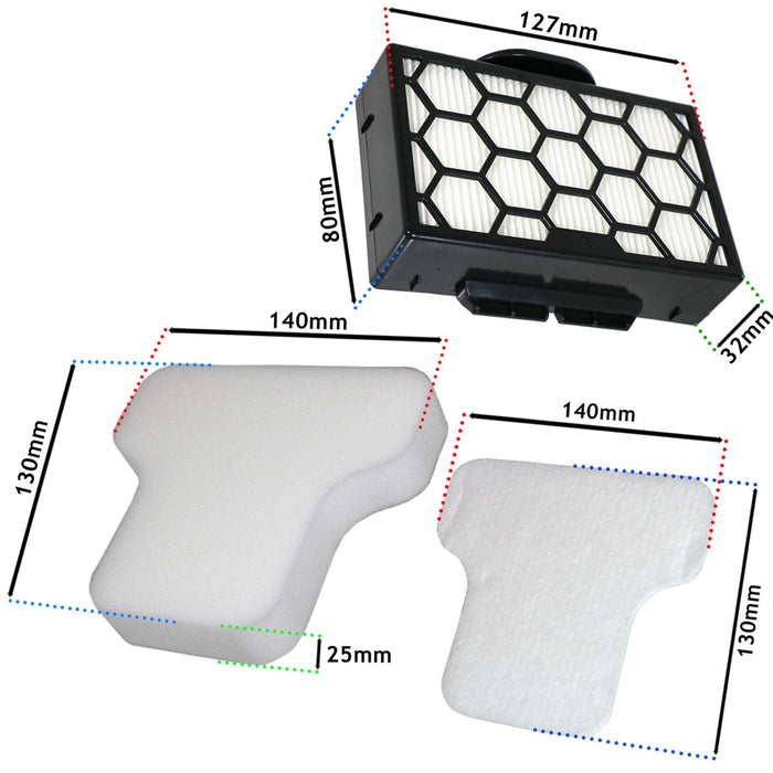 Filters Kit for SHARK CV100 CZ250 CZ500 CV100UKT CZ250UKT CZ500UKT Foam Felt Post Motor Filter + Fresheners