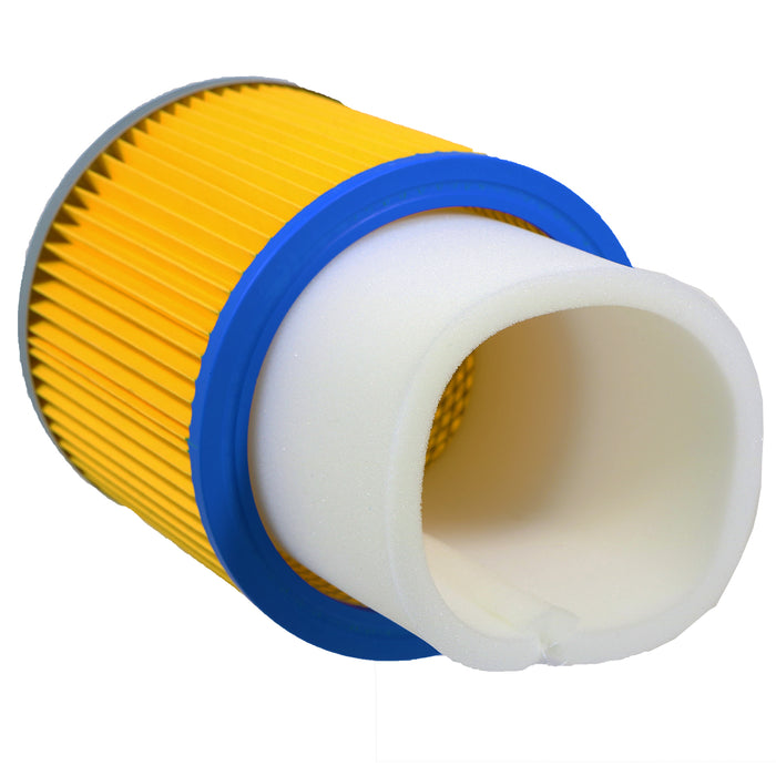 Vacuum Cleaner Cartridge Filter + Sponge Foam Sleeve compatible with Einhell TE-VC 1930 S BT-VC 1250 1500 BVC 1815 S