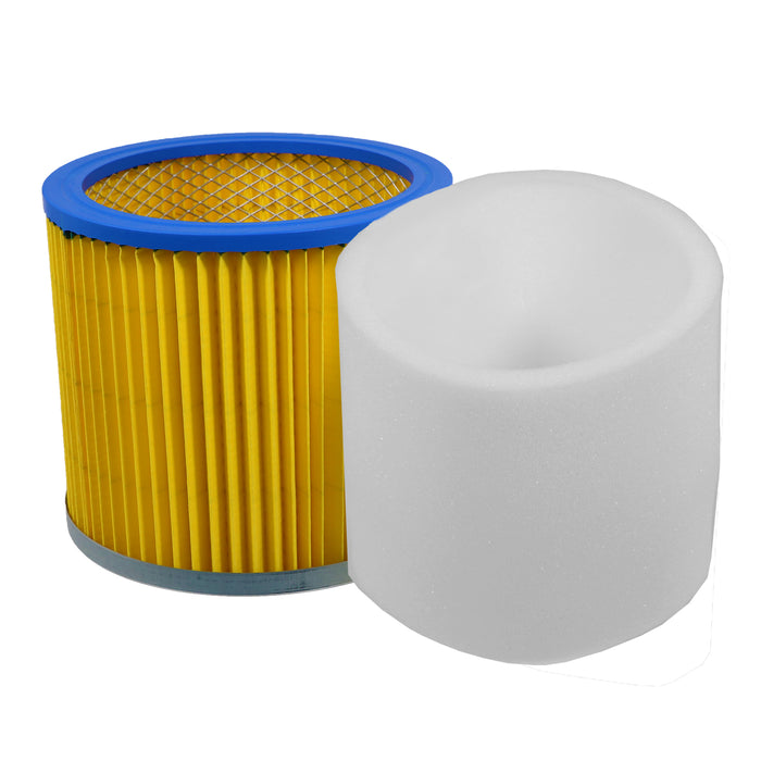 Vacuum Cleaner Cartridge Filter + Sponge Foam Sleeve compatible with Earlex WD1000 WD1100 S1256