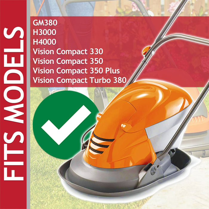 Rewireable Connector Plug for Flymo Vision Compact 330 350 380 Plus Turbo GM380 H3000 H4000 Lawnmower Mains Cable (2 Core, Female)