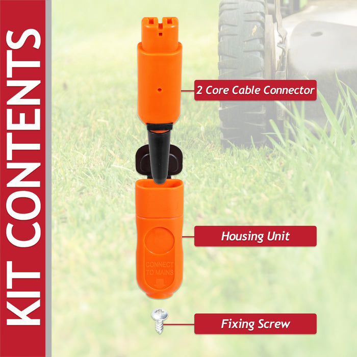 Rewireable Connector Plug for Bosch Rotak 34 36 R 370 40 43 430 Ergoflex Lawnmower Mains Cable (2 Core, Female)