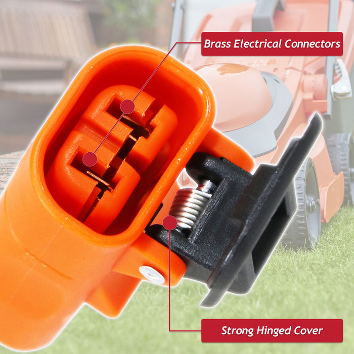 Rewireable Connector Plug for Bosch Rotak 34 36 R 370 40 43 430 Ergoflex Lawnmower Mains Cable (2 Core, Female)