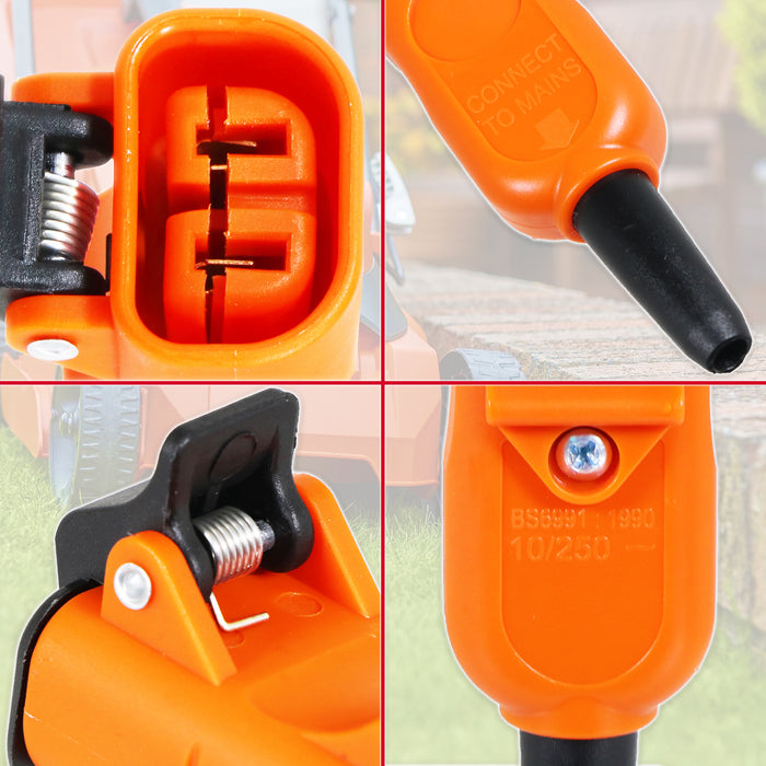 Rewireable Connector Plug for Flymo Lawnmower Hedge Trimmer Garden Strimmer Vacuum Mains Cable (2 Core, Female)