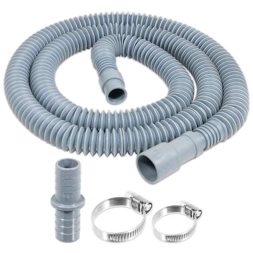 Drain Hose Extension Kit 2m Washing Machine Dishwasher Waste Water Outlet Pipe (19mm / 28mm Ends)