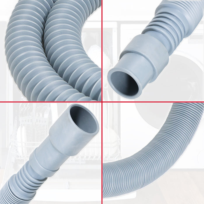 Drain Hose Extension Kit 2m Washing Machine Dishwasher Waste Water Outlet Pipe (19mm / 28mm Ends)