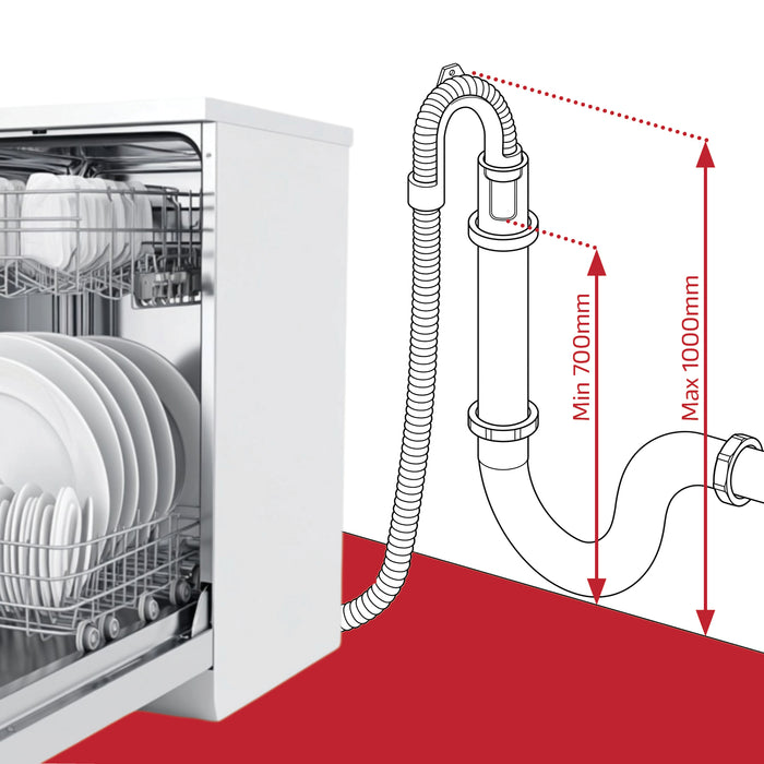 Universal Drain Outlet Hose for Washing Machine Dishwasher (2.5M, 30mm / 22mm)