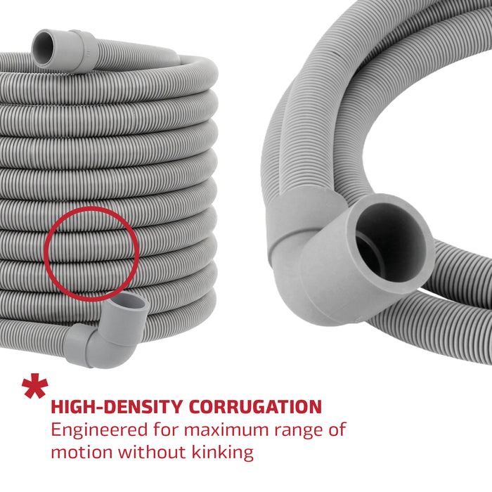 Universal Washing Machine / Dishwasher Drain Hose Pipe (20mm / 30mm / 2m) + Fill Hose 2.5m