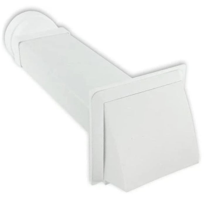 Universal Wall Vent Cover Kit Tumble Dryer Hose External Pipe Outlet White 4"