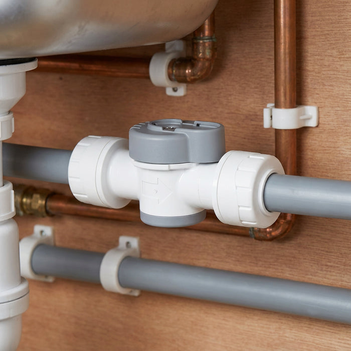 Emergency Shut Off Valve 15mm Push Fit 1/4 Turn Appliance Pipe Water Isolation Stop Tap
