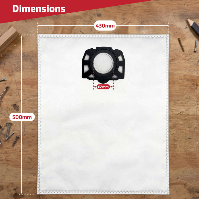 Bags for KARCHER A2200 A2500 WD4 WD3 WD3P MV3 Dry Vacuum Microfibre Dust Bag x 12