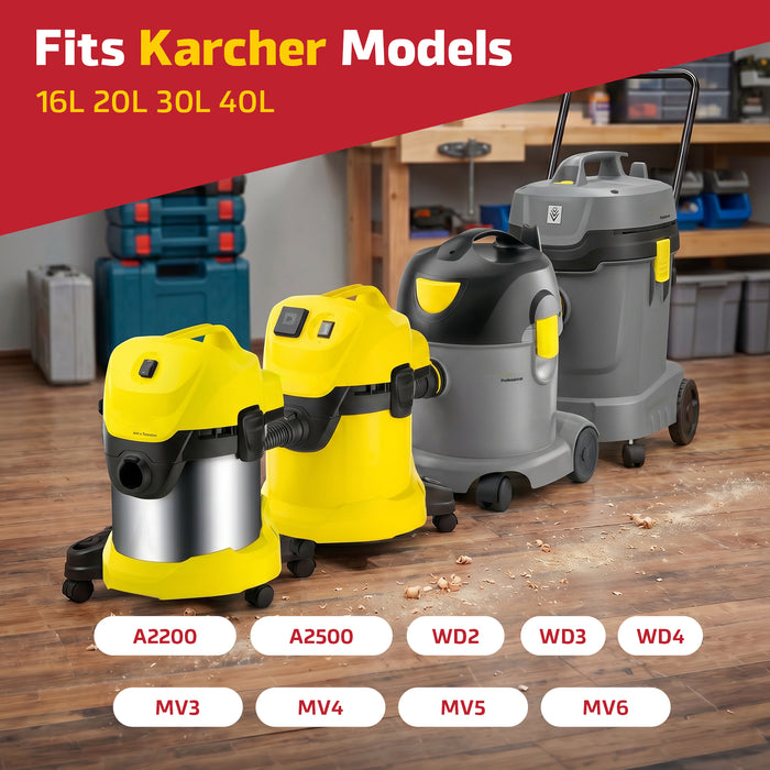 Bags for KARCHER A2200 A2500 WD4 WD3 WD3P MV3 Dry Vacuum Microfibre Dust Bag x 12