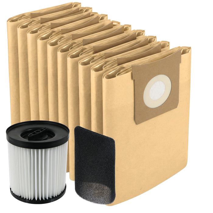 Filter Sleeve for Titan TTB774VAC TTB775VAC TTB776VAC TTB777VAC Vacuum Cleaner 16L 20L 30L 40L + 10 Bags