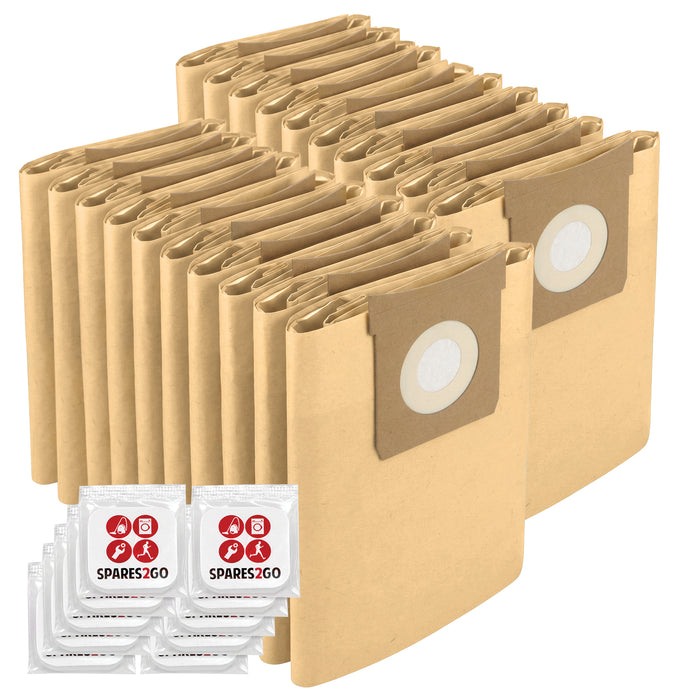 Vacuum Dust Bags for Titan 16L 20L 30L 40L (Pack of 20) + Freshener Tabs