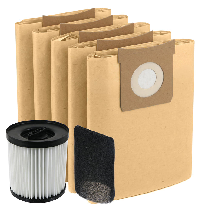 Filter Sleeve for Titan TTB774VAC TTB775VAC TTB776VAC TTB777VAC Vacuum Cleaner 16L 20L 30L 40L + 5 Bags