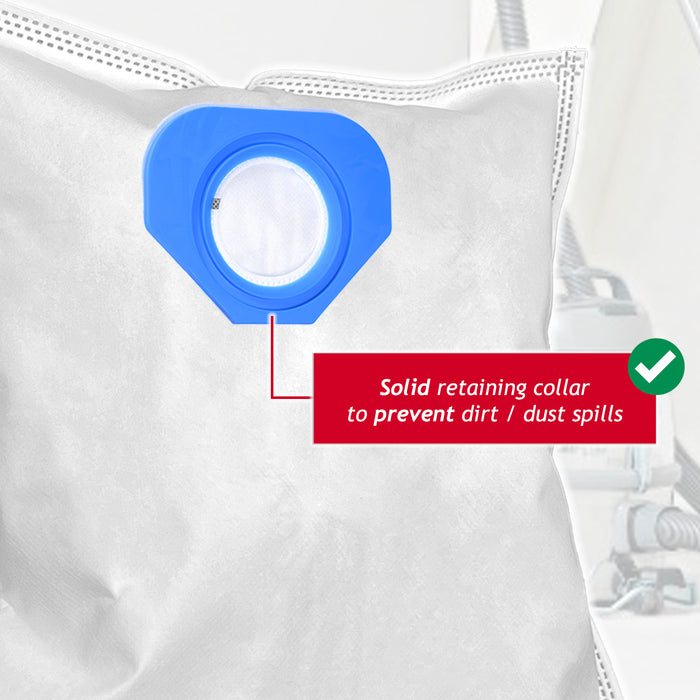 SMS Microfibre Dust Bags for Nilfisk GA70 GD80 GD90C GM80 GM90 GS80 GS84 GS90 G90 Vacuum Cleaner (Pack of 5) + Air Freshener Tabs