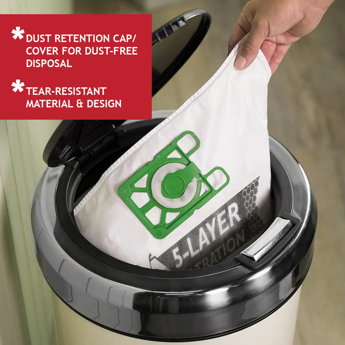 12" Cloth Tub Filter + 10 High Flow Vacuum Bags for Numatic