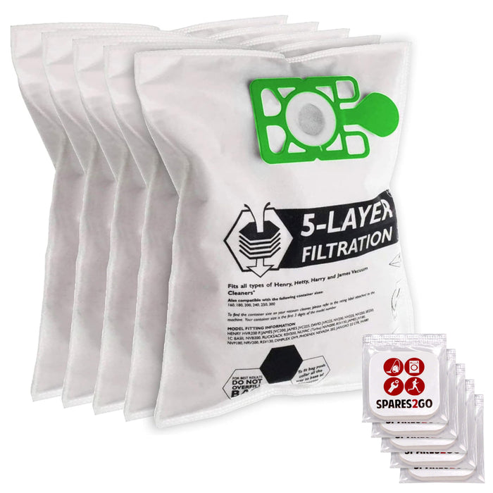 Dust Bags for Titan TTB671VAC 800W 15Ltr Dry Vacuum Cleaner x 5 Bag + Fresheners