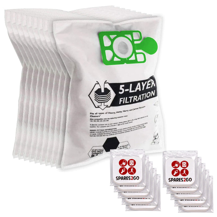 Dust Bags for Titan TTB671VAC 800W 15Ltr Dry Vacuum Cleaner x 10 Bag + Fresheners