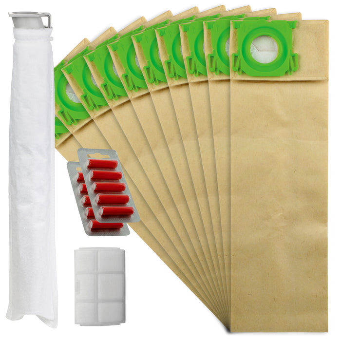 Dust Bags Filter Service Kit for Sebo X1 X2 X3 X4 X5 Extra & C1 C2 C3 Series Vacuum Cleaner (10 Bags, 2 Filters) + 10 Fresheners