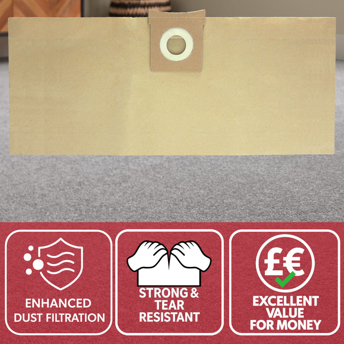 Dust Bags for Titan Wet & Dry 16L 20L 30L 40L TTB350 TTB351VAC TTB430VAC TTB775VAC TTB776VAC TTB777VAC TTB431VAC Vacuum (Pack of 10)