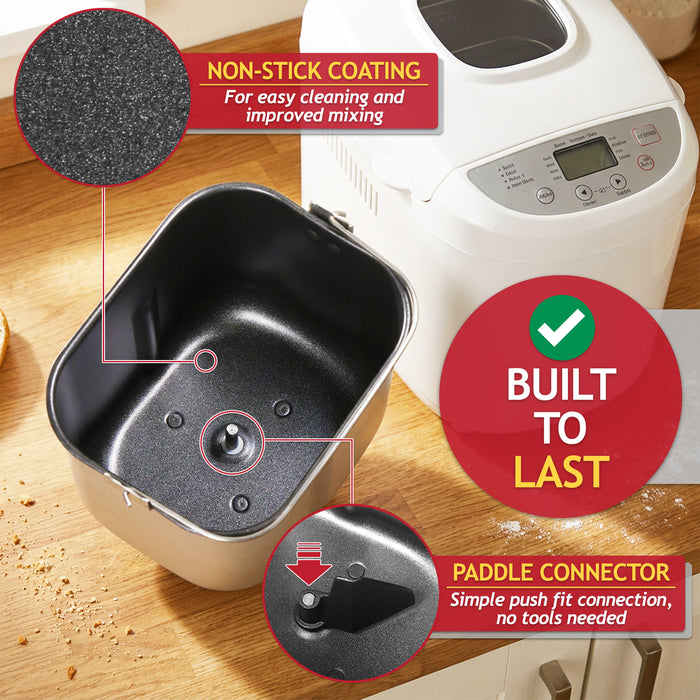 Baking Pan + Kneading Paddle Blade Arm for Morphy Richards Breadmaker 48261 48280 48281 48282 48285 48286 48319 48320 48321 48322 48323 48280001