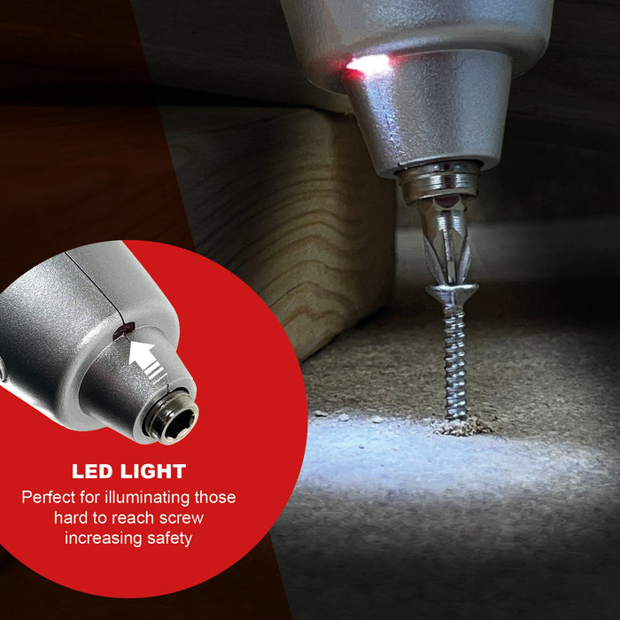 SPARES2GO 4.8v Cordless Rechargeable Electric Screwdriver Combi Drill + Bit Set + Flex Extension