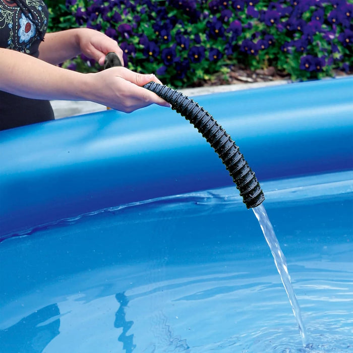 Corrugated Flexible Garden Fish Pond Marine Boat Hose Tube Pipe + 2 Clamp Clips (15m Length x 32mm Diameter)