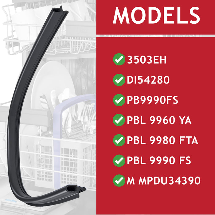 Lower Door Seal for Leisure Dishwasher 3503EH DI54280 PB9990FS PBL 9960 9980, for Grudig